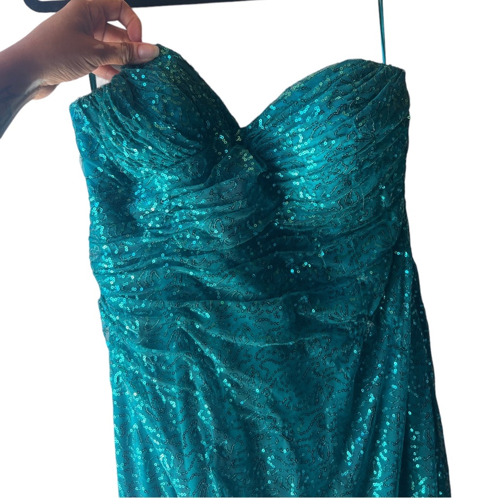 Teal Sequin Gown